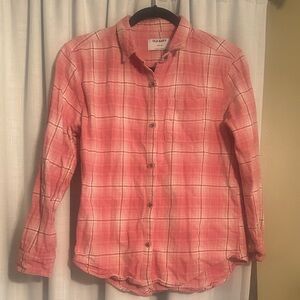 Old Navy Kids pink Plaid Button-Down Shirt